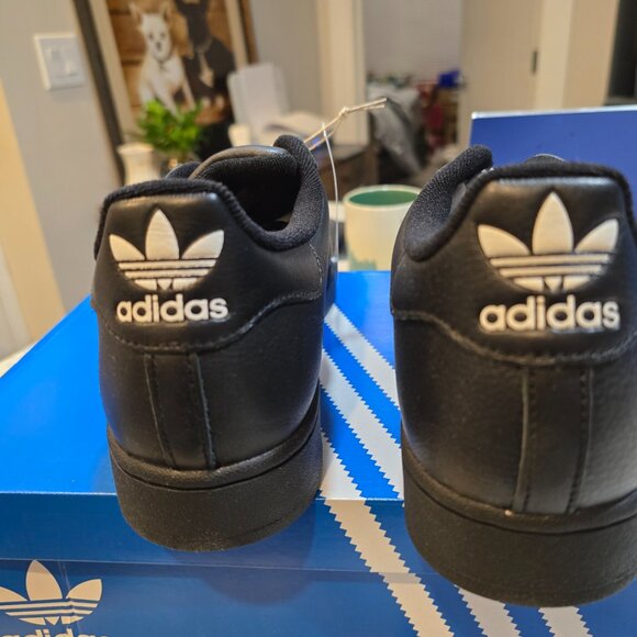 Adidas Superstar II Black & White Unisex Sneakers - Mens Size 12 NEW (JI3538) - Picture 5 of 13